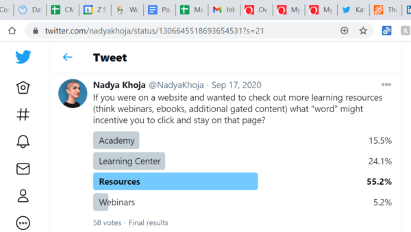 An image showing a Twitter Poll example for internal guidance on a product update.